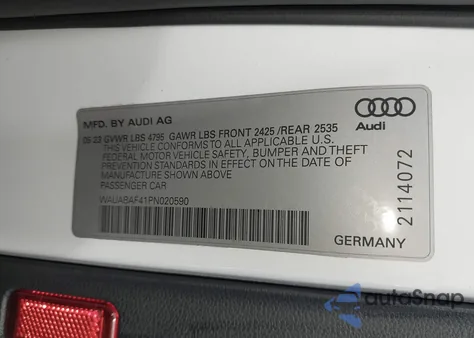 2023 Audi A4 Premium 40 Tfsi Quattro S Tronic z USA, uszkodzony, nr VIN WAUABAF41PN020590